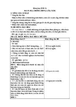 Giáo án Khoa học lớp 4 Bài 19, 21, 25 | Kết nối tri thức