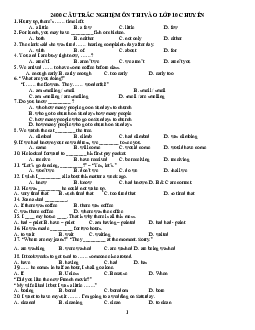 Top 2400 Câu Trắc Nghiệm TỪ VỰNG NGỮ PHÁP TỔNG HỢP ÔN TẬP, LUYỆN THI VÀO LỚP 10 CHUYÊN