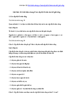Giải Sinh học 10 Bài 3: Giới thiệu chung về các cấp độ tổ chức của thế giới sống | Cánh diều