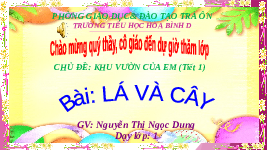 Giáo án điện tử Mĩ thuật 1 Chân trời sáng tạo : Lá và cây ( tiết 1)