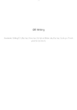 Đề Writing | Academic Writing C1 | Đại học Khoa học Xã hội và Nhân văn, Đại học Quốc gia Thành phố HCM