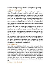 Khái niệm hệ thống và các loại hệ thống xã hội