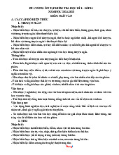 Đề Cương Ôn Tập Cuối Học Kỳ 1 Ngữ Văn 11 Kết Nối Tri Thức 2024-2025