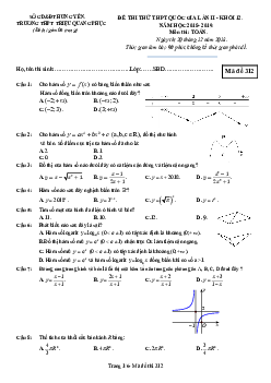 Đề thi thử Toán THPT Quốc gia 2019 trường Triệu Quang Phục – Hưng Yên lần 2