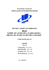 Tiểu luận Nghiên cứu sự hài lòng của khách hàng khi mua mì ăn liền tại siêu thị Co.op Mart - Nghiên cứu marketing | Đại học Mở Thành phố Hồ Chí Minh