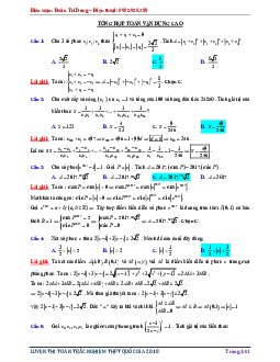 Tổng hợp Toán vận dụng cao có lời giải chi tiết – Đoàn Trí Dũng