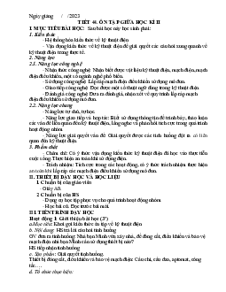 Giáo án Công nghệ 8 tiết 44: Ôn tập giữa HK2 | Kết nối tri thức