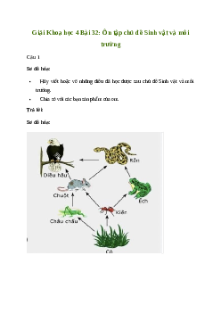 Giải Khoa học lớp 4 Bài 32: Ôn tập chủ đề Sinh vật và môi trường | Chân trời sáng tạo