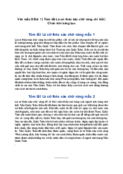 Văn mẫu 8 | Tóm tắt Lá cờ thêu sáu chữ vàng chi tiết