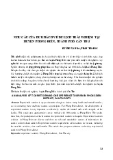NHU CẦU CỦA DU KHÁCH VỀ DU LỊCH TRẢI NGHIỆM TẠI HUYỆN PHONG ĐIỀN, THÀNH PHỐ CẦN THƠ  | môn nhập môn du lịch | trường Đại học Huế