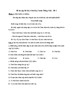Bài tập ôn hè lớp 1 lên lớp 2 năm 2024 môn Tiếng Việt - Đề 1