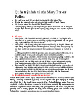 Quản trị hành vi theo Mary Parker Follett: Tư tưởng và Ứng dụng | Quản trị học | Đại học Nông Lâm Thành phố Hồ Chí Minh