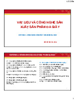 Chương 2. Công nghệ sản xuất sản phẩm da giầy - Bài giảng môn Công nghệ vật liệu | Trường Cao đẳng Công nghệ Và Quản trị Sonadezi