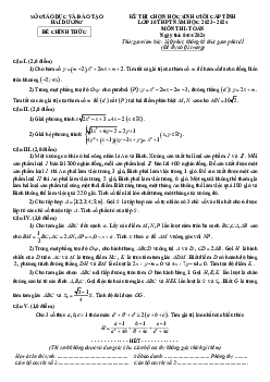 Đề thi học sinh giỏi cấp tỉnh Toán 10 năm 2023 – 2024 sở GD&ĐT Hải Dương
