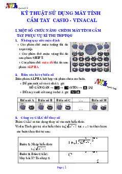 23 kỹ thuật sử dụng máy tính cầm tay Casio – Vinacal giải nhanh Toán 12 – Nguyễn Chiến