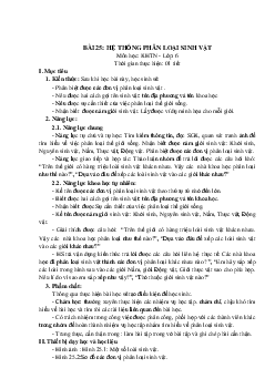 Giáo án Khoa học tự nhiên 6 sách Kết nối tri thức với cuộc sống Bài 25