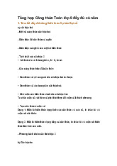 Tổng hợp Công thức Toán lớp 9 đầy đủ cả năm