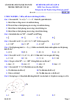 Đề giữa kì 1 Toán 10 năm 2023- 2024 trường THPT Chu Văn An – Quảng Ngãi