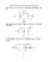 Đề thi Cơ sở kỹ thuật điện đề số 2 kỳ 2 năm học 2020-2021 | Trường Đại học Công nghệ, Đại học Quốc gia Hà Nội