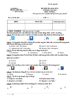 Đề thi học kì 2 môn Tin học lớp 4 năm 2022 - 2023 theo Thông tư 22 | đề 2
