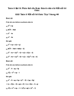Giải Toán 8 Bài 9: Phân tích đa thức thành nhân tử | Kết nối tri thức