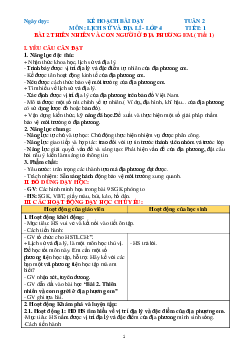 Giáo án Lịch sử và địa lí lớp 4 Tuần 2 | Chân trời sáng tạo
