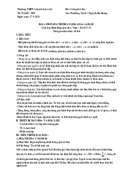 Bài 4: Phương trình lượng giác cơ bản | Giáo án Toán 11 Cánh diều