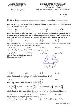Đề KTCL ôn thi THPT Quốc gia 2019 môn Toán trường THPT Đội Cấn – Vĩnh Phúc lần 1