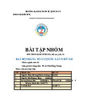 Bài Tập Nhóm Môn Lịch sử Đảng Cộng Sản Việt Nam | Đại học Kinh Tế Quốc Dân