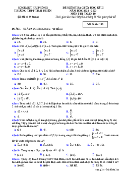 Đề giữa học kỳ 2 Toán 10 năm 2022 – 2023 trường THPT Thái Phiên – Hải Phòng