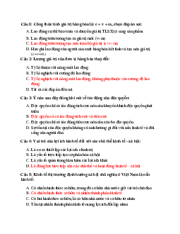 Bài tập Kinh tế chính trị | Học viện Ngân Hàng