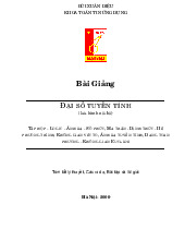 Bài giảng đại số tuyến tính | Trường Đại học Kinh Tế Quốc Dân