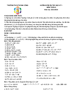 Ôn tập cuối kỳ 1 Toán 6 năm 2023 – 2024 trường THCS Thành Công – Hà Nội
