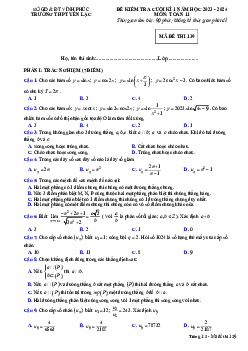 Đề cuối kì 1 Toán 11 năm 2023 – 2024 trường THPT Yên Lạc – Vĩnh Phúc