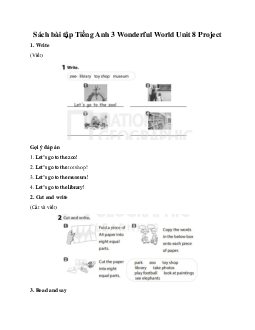 Giải SBT Tiếng Anh 3 Wonderful World Unit 8 My Town Project