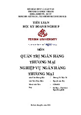 Tiểu luận học kỳ Quản trị ngân hàng thương mại môn Quản trị học | Đại học Yersin Đà Lạt