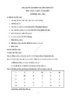 Bài tập ôn tập kiểm tra giữa kỳ 2 Toán 6 năm học 2021 – 2022 (Cánh Diều)