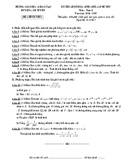 Đề thi HSG cấp huyện Toán 8 năm 2016 – 2017 phòng GD&ĐT Cẩm Xuyên – Hà Tĩnh