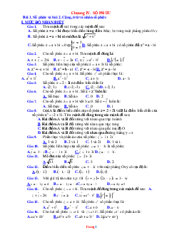 Bài Tập Trắc Nghiệm Số Phức Theo Từng Mức Độ Có Đáp Án