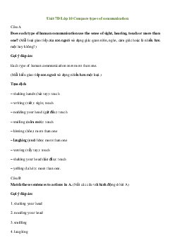 Giải Tiếng Anh 10 Unit 7D: Compare types of communication | Explore New Worlds