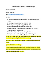 Từ Vựng Học Tiếng Việt: Tài Liệu Học Tập và Nghiên Cứu