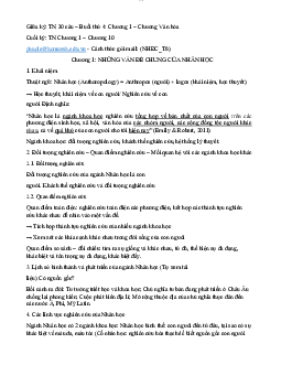 Ôn tập giữa kì | Nhân học đại cương | Đại học Khoa học Xã hội và Nhân văn, Đại học Quốc gia Thành phố HCM