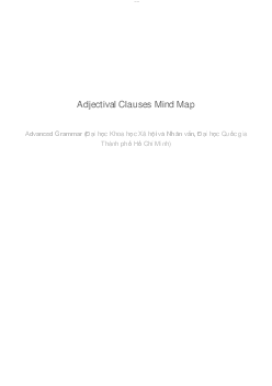 Adjectival Clauses Mind Map | Advance grammar | Đại học Khoa học Xã hội và Nhân văn, Đại học Quốc gia Thành phố HCM