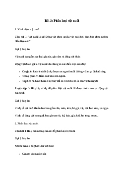 Giải Công nghệ 11 Bài 3: Phân loại vật nuôi | Cánh diều