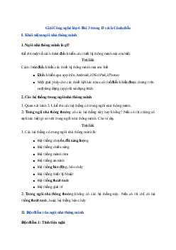 Giải Công nghệ 6 Bài 3: Ngôi nhà thông minh | Cánh diều