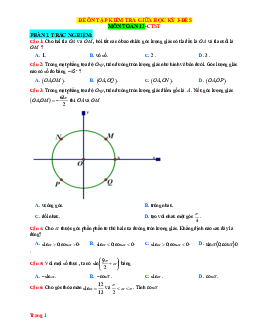 Đề kiểm tra giữa học kì 1 Toán 11 Chân trời sáng tạo - Đề 5 có đáp án