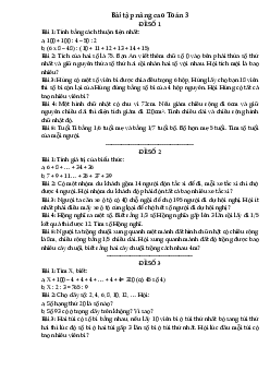 Bài tập nâng cao môn Toán lớp 3 (tuần từ 6/4 đến 11/4/2021)