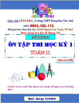 Top 231 câu trắc nghiệm ôn thi học kỳ 1 Toán 11 – Lê Bá Bảo