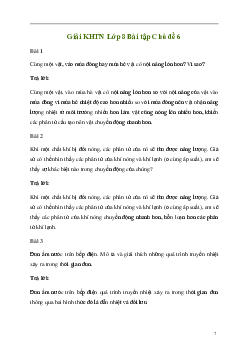 Giải KHTN 8: Bài tập Chủ đề 6 | Cánh diều