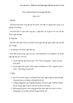 Phân tích bài Tuyên ngôn độc lập của Hồ Chí Minh | Văn mẫu 12